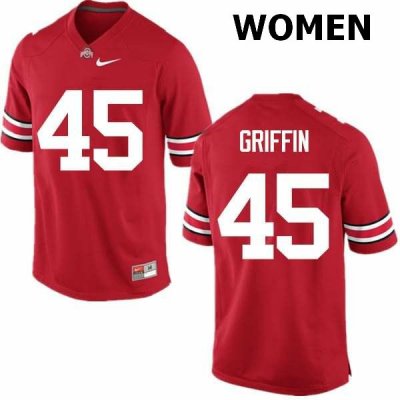Women's Ohio State Buckeyes #45 Archie Griffin Red Nike NCAA College Football Jersey December PCG8544PD